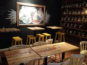 Upstairs at Little ChoC Apothecary in Brooklyn