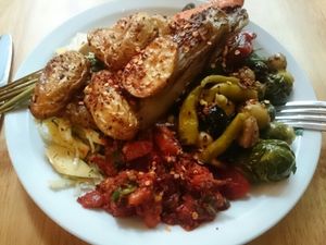 good food goes in big quantities..  at El Turco in Brussels