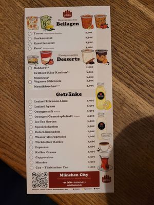 Menu at Lezizel Manti in Munich