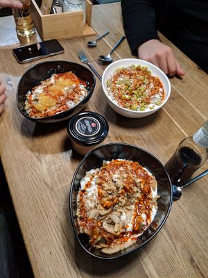 Mantis and pickled veggies at Lezizel Manti in Munich