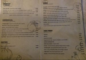 Vegan Menú at Oliva Pizzeria in Santiago