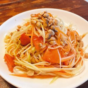 Green papaya salad. This is ready nice and refreshing.  at Green Garden & May Kaidee Cooking School in Bangkok