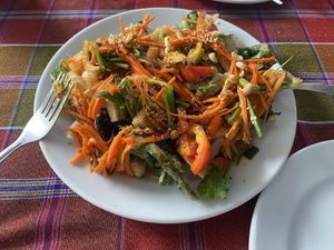 Tempura Saladd  at Green Garden & May Kaidee Cooking School in Bangkok