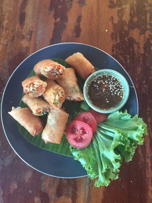 Yami springs rolls at Green Garden & May Kaidee Cooking School in Bangkok