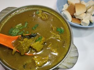 Claypot Mutton soup with bread. only available on  Sat Evening.  at Hwa Jin Vegetarian 華津素食 in West Singapore