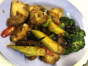 Gong Bao Monkey Head Mushroom  at Hwa Jin Vegetarian 華津素食 in West Singapore