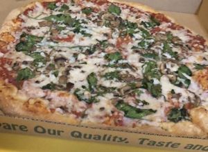 Vegan Cheese, No Butter/Cheese on Crust, Spinach, & Mushrooms  at Mellow Mushroom in Pooler