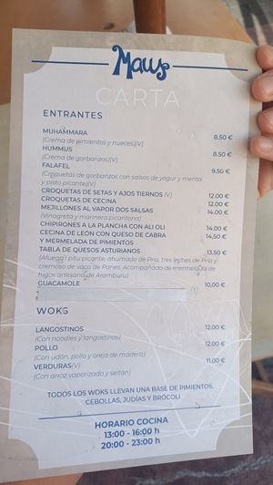 Menú de 'Maus' 1/2 at El Boca a Boca in Oviedo