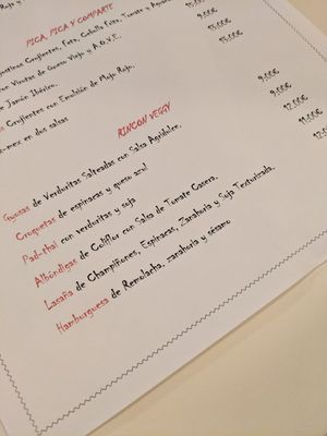 "veggy" menu (october 2020) at La Cocina de Manuel in Oviedo