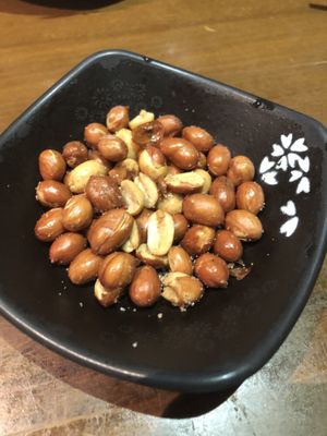 Roasted peanuts   at Lucky Vegetarian in Brooklyn
