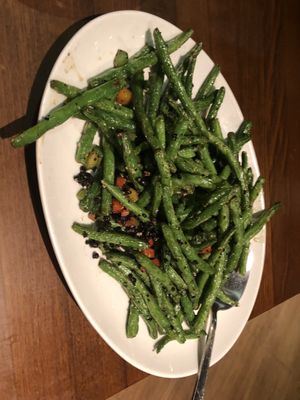 34 sautéed string bean   at Lucky Vegetarian in Brooklyn