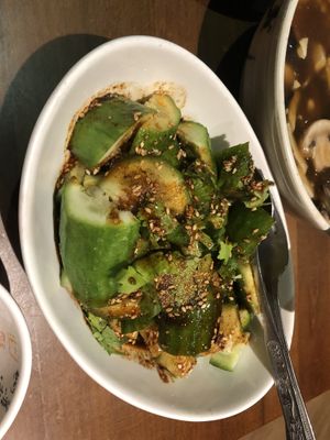 3. house pickled cucumbers  at Lucky Vegetarian in Brooklyn