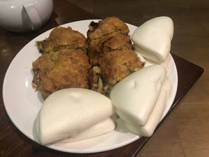 3 crispy duck   at Lucky Vegetarian in Brooklyn