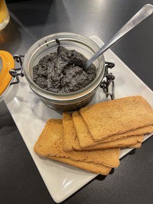 Olive tapenade   at Cafe-Obrador Okapi in Bilbao
