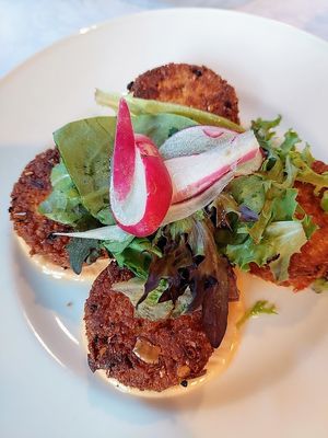 Potato millet samosa at Stone Row Pub and Eatery in Jim Thorpe