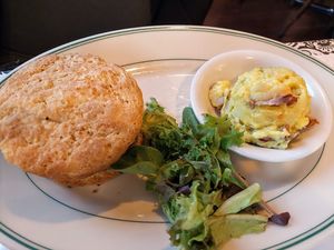 Millet burger with potato salad at Stone Row Pub and Eatery in Jim Thorpe