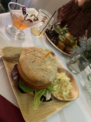 Millet burger was absolutely delicious!!  at Stone Row Pub and Eatery in Jim Thorpe