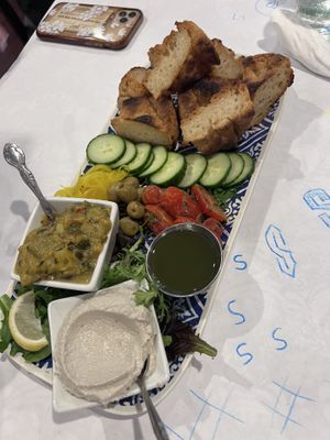 Mezze platter (the bread was AMAZING)  at Stone Row Pub and Eatery in Jim Thorpe