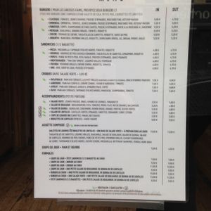 menu  at AMI in Brussels