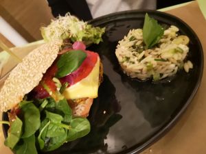 Burger, attention this one is vegetarian at AMI in Brussels