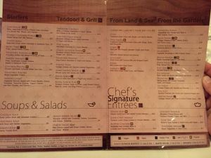 Menu with designated Vegan items... at Rio Hotel and Casino - Royal India Bistro in Las Vegas