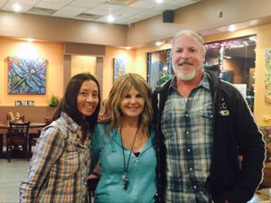 Cyndy (middle) the owner is a powerful co creator. she had a dream to own a vegan restaurant decades ago as a world famous poker champion. m at Violette's Vegan Organic Cafe and Juice Bar in Las Vegas