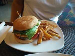 vegan burger at Violette's Vegan Organic Cafe and Juice Bar in Las Vegas