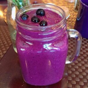 Miss Ashley Diana's Blueberry Muffin Smoothie 

exclusively at Violette's Vegan   at Violette's Vegan Organic Cafe and Juice Bar in Las Vegas