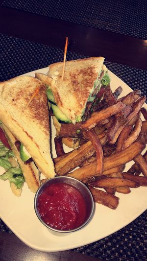 Violette’s Sub with side of fries at Violette's Vegan Organic Cafe and Juice Bar in Las Vegas