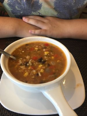 Black bean soup of the day  at Violette's Vegan Organic Cafe and Juice Bar in Las Vegas