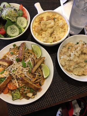 I forgot to upload pictures and share my experience when visiting July 2nd during my drive back from Utah to California. This was the most nourishing and spiritual restaurant I've ever visited. I ordered multiple things on the menu including the macaroni and cheese (delicious but not gluten free) so my stomach had some sensitivities but it was still incredibly delicious. I also tried their mashed potatoes, and pad Thai with a chickpea salad. It was the most fulfilling restaurant experience ever, I just wish my husband could have been there to try their amazing and nourishing foods.   at Violette's Vegan Organic Cafe and Juice Bar in Las Vegas