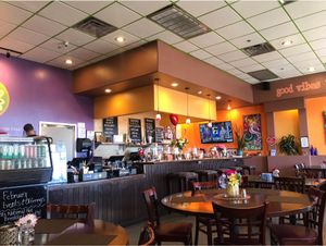 Cozy cafe at Violette's Vegan Organic Cafe and Juice Bar in Las Vegas