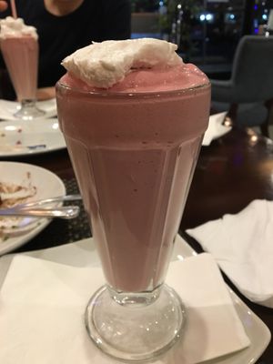 Strawberries milkshake  at Violette's Vegan Organic Cafe and Juice Bar in Las Vegas