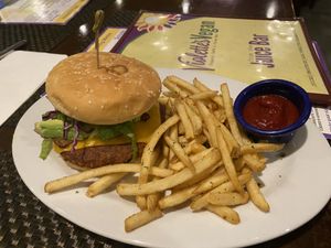 Cali bacon cheese burger🤤 at Violette's Vegan Organic Cafe and Juice Bar in Las Vegas