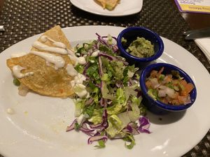 Cheesy corn quesadillas 🤤 at Violette's Vegan Organic Cafe and Juice Bar in Las Vegas