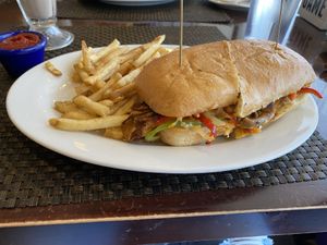 Philly cheese steak at Violette's Vegan Organic Cafe and Juice Bar in Las Vegas