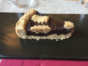 crostata al cioccolato vegan at L'Asparago in Como