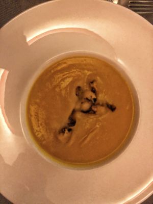 Pumpkin soup at L'Asparago in Como