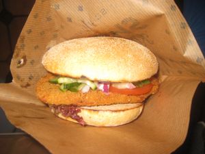 Schnitzel burger at Swing Kitchen - Schottenfeldgasse in Vienna