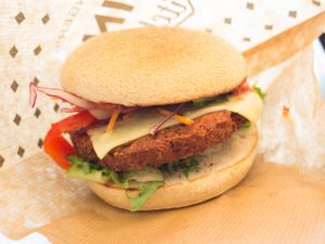 Vegan Cheese Burger @ Swing Kitchen, Vienna at Swing Kitchen - Schottenfeldgasse in Vienna