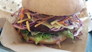 The cheeseburger at Swing Kitchen - Schottenfeldgasse in Vienna