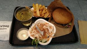 Burger  meal at Swing Kitchen,  Vienna  at Swing Kitchen - Schottenfeldgasse in Vienna