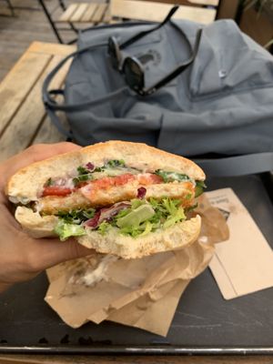 Vienna schnitzel burger! at Swing Kitchen - Schottenfeldgasse in Vienna