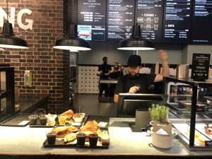 Order pick-up station  at Swing Kitchen - Schottenfeldgasse in Vienna