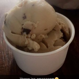 mint choc chip and vanilla flavours  at Kokolato in Ubud