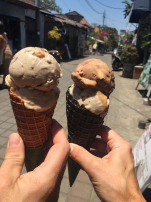 Coconut ice cream  at Kokolato in Ubud