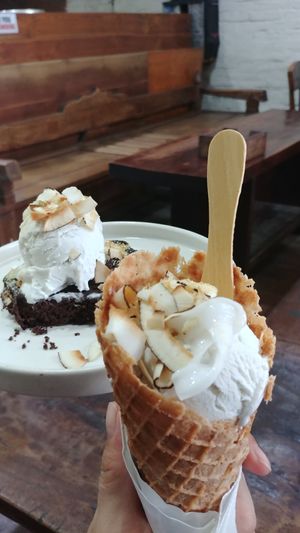 cake + cone at Tukies Coconut Shop  in Ubud