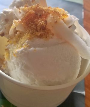 Super yummy coconut ice cream at Tukies Coconut Shop  in Ubud