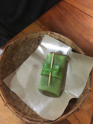 dadar - rice flour pancake - vegan at Tukies Coconut Shop  in Ubud