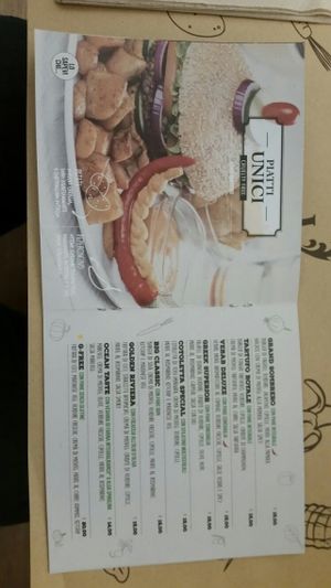 Menù piatti unici  at Universo Vegano in Rimini